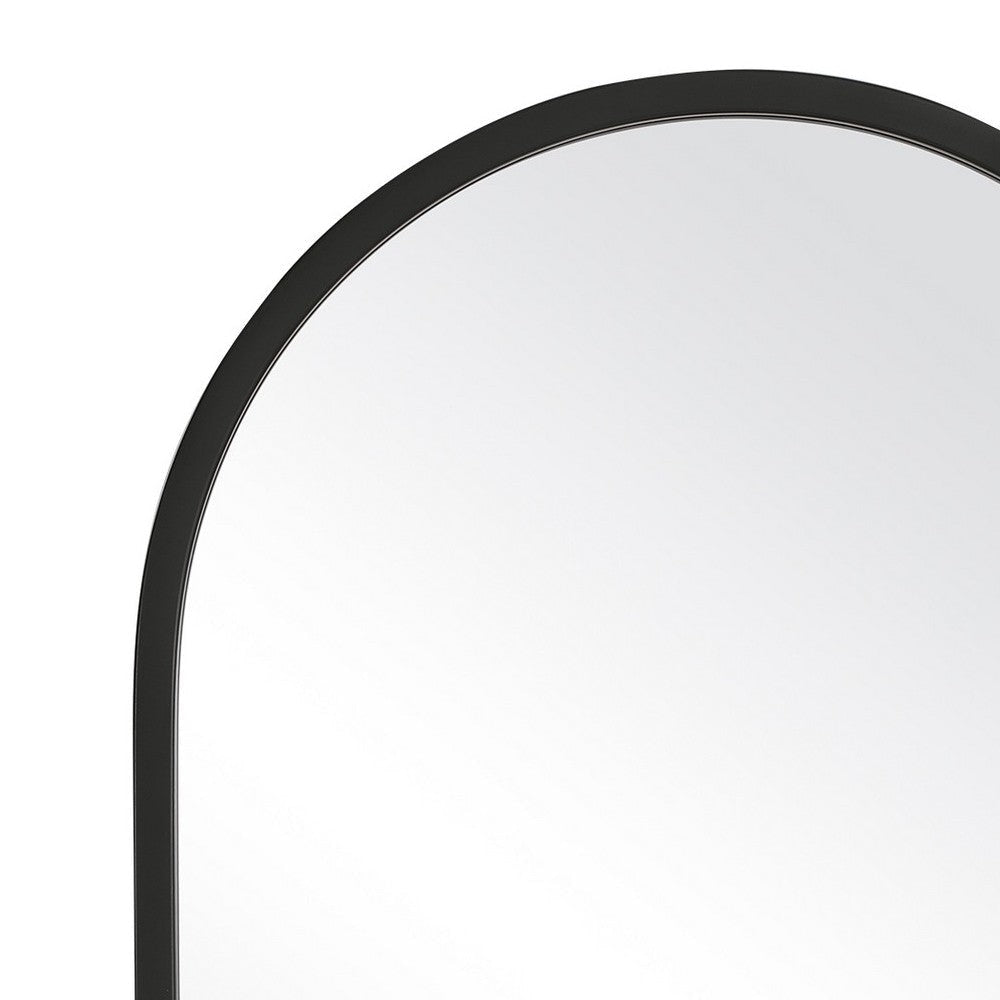 20 Inch Contemporary Style Oblong Shape Mirror Black By Casagear Home BM239261