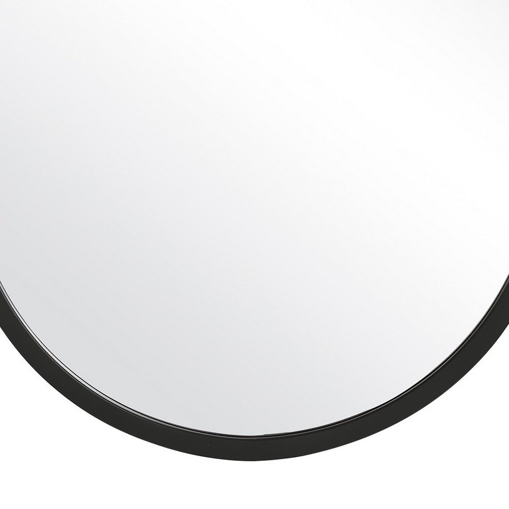 20 Inch Contemporary Style Oblong Shape Mirror Black By Casagear Home BM239261