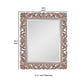 Rectangular Filigree Carved Wooden Frame Mirror Natural Brown By Casagear Home BM239288