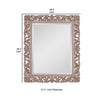 Rectangular Filigree Carved Wooden Frame Mirror Natural Brown By Casagear Home BM239288