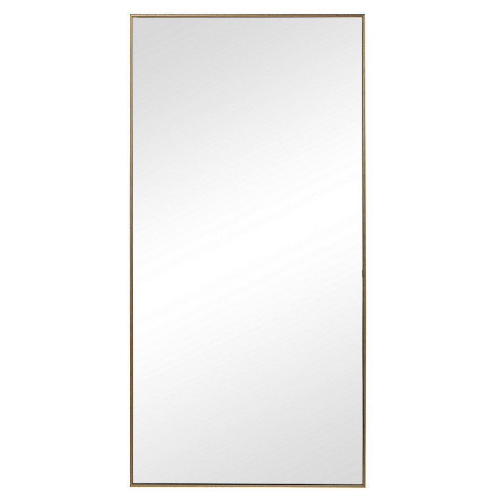 Rectangular Shape Thin Polystyrene Frame Mirror, Gold By Casagear Home