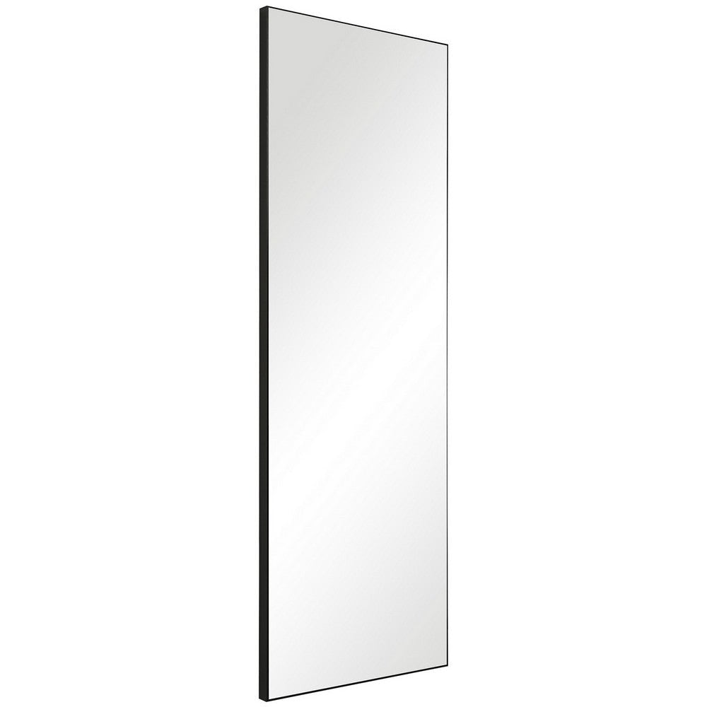 Rectangular Shape Thin Polystyrene Frame Long Mirror Black By Casagear Home BM239310