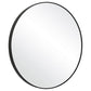 Round Shape Sleek Metal Frame Mirror Black By Casagear Home BM239314