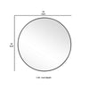 Round Shape Sleek Metal Frame Mirror Black By Casagear Home BM239314