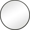 43 Inches Round Shape Sleek Frame Mirror, Black By Casagear Home