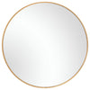 24 Inches Round Shape Sleek Metal Frame Mirror, Gold By Casagear Home