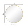 Round Shape Sleek Metal Frame Mirror Gold By Casagear Home BM239327