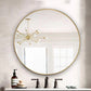 Round Shape Sleek Metal Frame Mirror Gold By Casagear Home BM239327