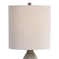 Pot Bellied Ceramic Table Lamp with Diamond Pattern Gray By Casagear Home BM239383