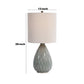 Pot Bellied Ceramic Table Lamp with Diamond Pattern Gray By Casagear Home BM239383