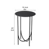 22 Inches Round Top Metal Accent Table with Tubular Legs Black By Casagear Home BM239412