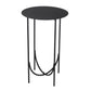 22 Inches Round Top Metal Accent Table with Tubular Legs Black By Casagear Home BM239412