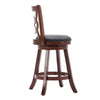 24 Inches Swivel Wooden Counter Stool with Geometric Back Brown By Casagear Home BM239710