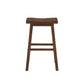 Saddle Design Wooden Barstool with Grain Details Brown By Casagear Home BM239729