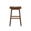 Saddle Design Wooden Barstool with Grain Details Brown By Casagear Home BM239729