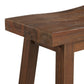 Saddle Design Wooden Barstool with Grain Details Brown By Casagear Home BM239729