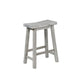 Saddle Design Wooden Counter Stool with Grain Details Gray By Casagear Home BM239730