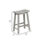 Saddle Design Wooden Counter Stool with Grain Details Gray By Casagear Home BM239730