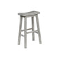 Saddle Design Wooden Barstool with Grain Details Gray By Casagear Home BM239734