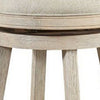 29 Inches Wooden Swivel Bar Stool with Round Fabric Seat Ivory By Casagear Home BM239736