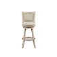 29 Inch Curved Back Wooden Swivel Bar Stool with Nailhead Trim Gray By Casagear Home BM239739