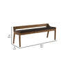 Wooden Sleek Panel Back Dining Bench with Leatherette Seat Brown By Casagear Home BM239747