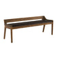 Wooden Sleek Panel Back Dining Bench with Leatherette Seat, Brown By Casagear Home