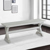 Rectangular Dining Bench with X Shaped Pedestal Legs White By Casagear Home BM239756