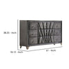 9 Drawer Fabric Frame Dresser with Tufted Accents and Acrylic Knob Gray By Casagear Home BM239797