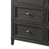 6 Drawer Wooden Dresser with Molded Details and Knob Pulls Gray By Casagear Home BM239801