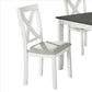 5 Piece Dining Table Set with Padded Seat and X Back White By Casagear Home BM239816