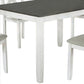 5 Piece Dining Table Set with Padded Seat and X Back White By Casagear Home BM239816