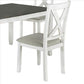 5 Piece Dining Table Set with Padded Seat and X Back White By Casagear Home BM239816