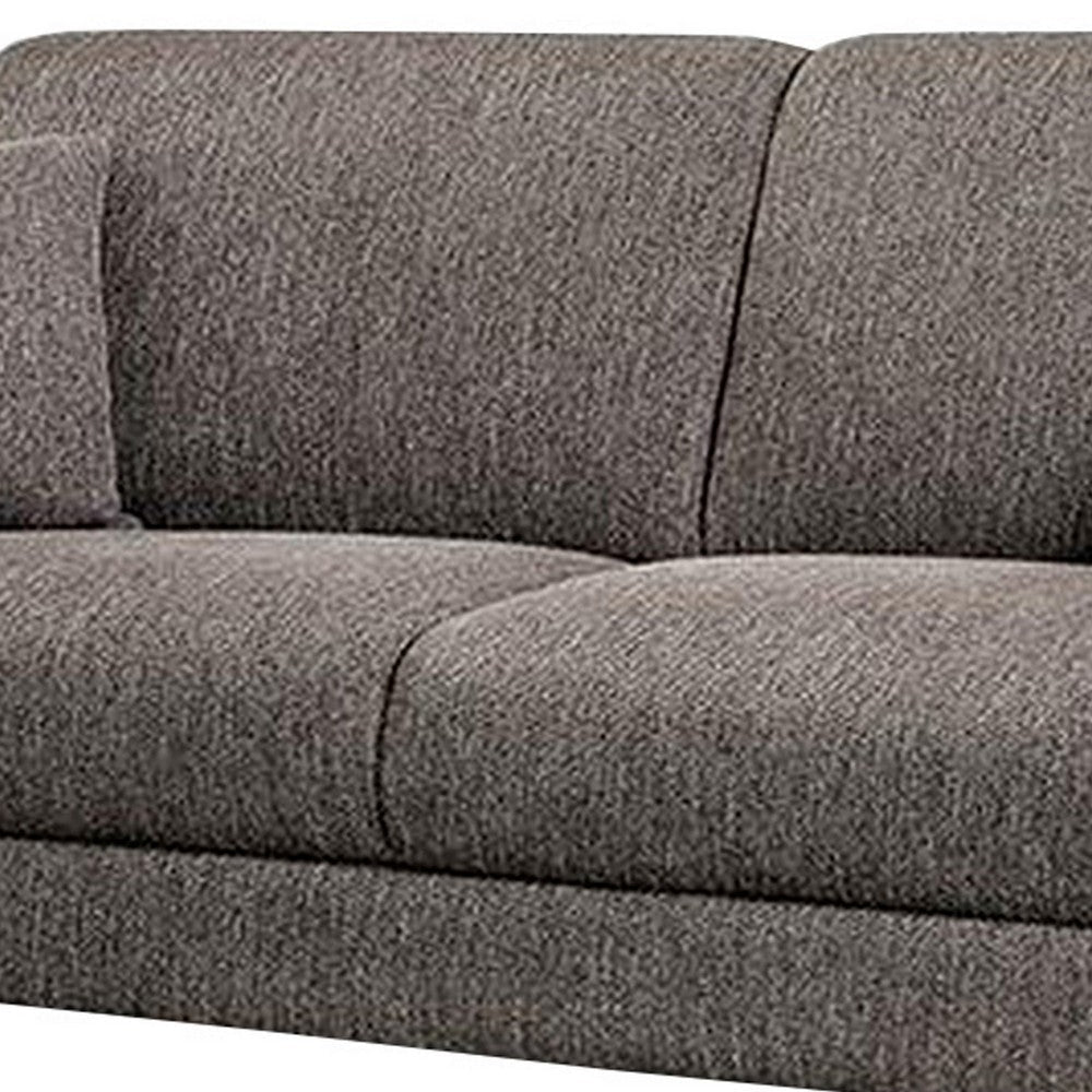 74 Inches Sofa with Fabric Padded Seat and Metal Legs Gray By Casagear Home BM239846