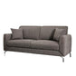 74 Inches Sofa with Fabric Padded Seat and Metal Legs, Gray By Casagear Home