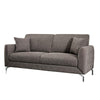 74 Inches Sofa with Fabric Padded Seat and Metal Legs, Gray By Casagear Home