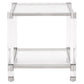 Glass Top End Table with Acrylic Legs and Metal Accents Clear Silver By Casagear Home BM239941