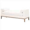 63 Inch Fabric Upholstered Bench with Track Armrests, Cream By Casagear Home