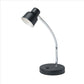 Table Lamp with Adjustable Goose Neck and Shade, Black By Casagear Home