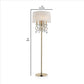 Floor Lamp with Crystal Accent and Baroque Printed Shade Gold By Casagear Home BM240436