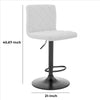 20 Inch Metal and Leatherette Swivel Bar Stool Black and White By Casagear Home BM240746