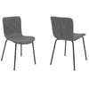 Metal and Leatherette Dining Chair Set of 2 Gray and Black By Casagear Home BM240774