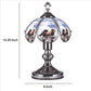 14.25’’ Umbrella Shade Glass Table Lamp with Running Horses Print Silver By Casagear Home BM240856