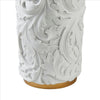 Decor Vase with Baroque Scroll Design White By Casagear Home BM240872