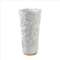 Decor Vase with Baroque Scroll Design, White By Casagear Home