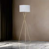 Metal Tripod Legs Floor Lamp with Rotary Switch, Gold By Casagear Home