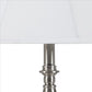 Turned Pedestal Metal Body Table Lamp with Empire Shade Silver By Casagear Home BM240933