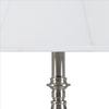 Turned Pedestal Metal Body Table Lamp with Empire Shade Silver By Casagear Home BM240933