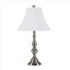 Turned Pedestal Metal Body Table Lamp with Empire Shade, Silver By Casagear Home