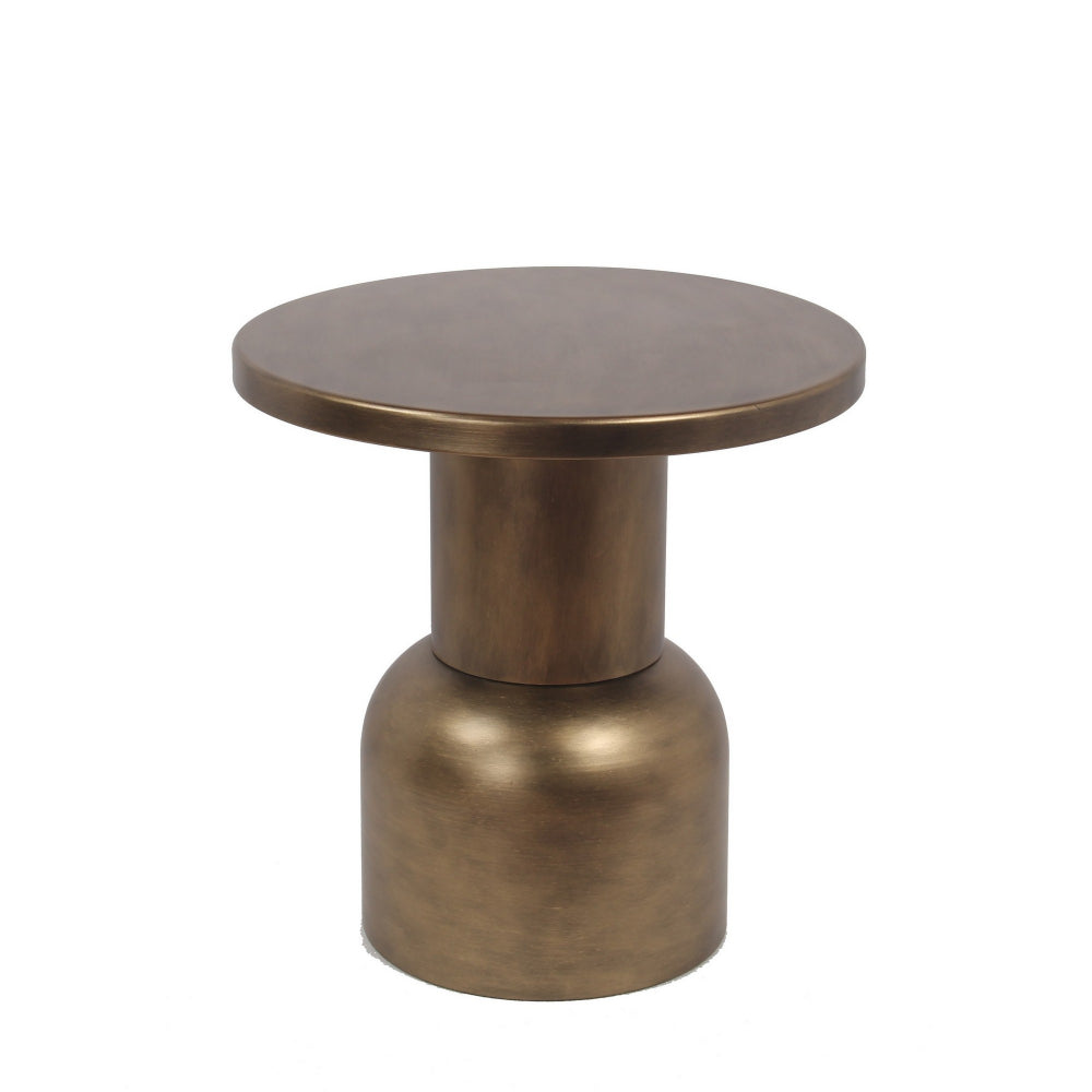 Round Top Modern Metal Accent Table Large Gold By Casagear Home BM240965